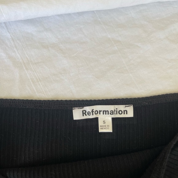 Reformation Black Ribbed Tube Top • Essential Cropped Bandeau Tank Basic Size S - Picture 3 of 10